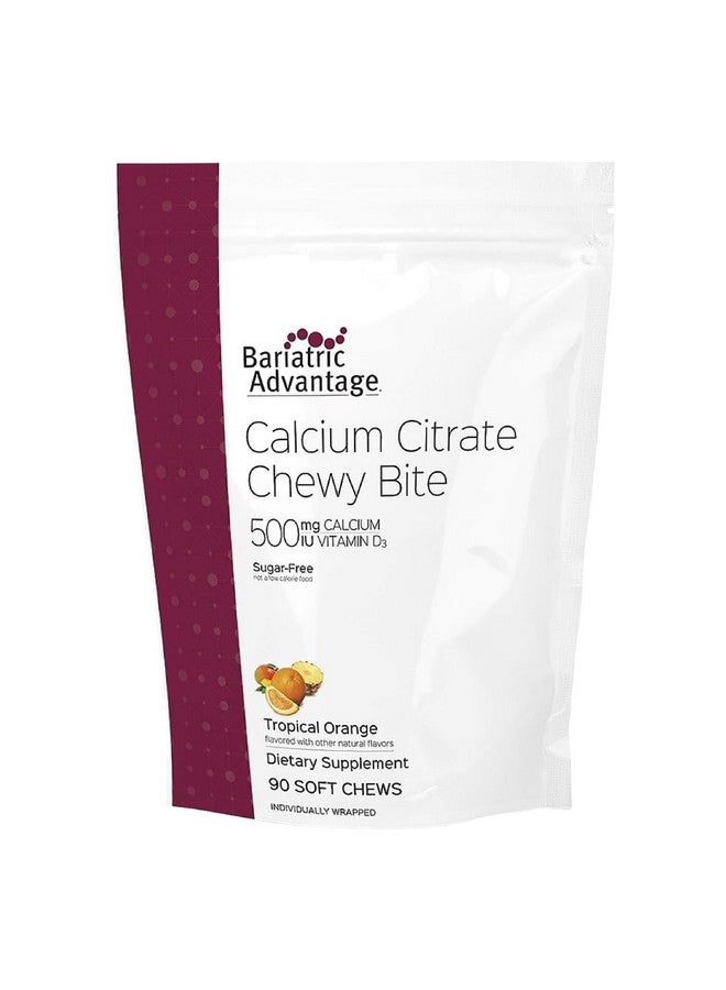 بارياتيك أدفانتج أقراص سيترات الكالسيوم من بارياتريك أدفانتج، ٥٠٠ ملغ، قابلة للمضغ - لمرضى جراحة السمنة - فيتامين د٣ - مكمل كالسيوم قابل للمضغ خالٍ من السكر - أقراص كالسيوم بارياتريك للمضغ - برتقال استوائي - ٩٠ قرصًا - Image 1