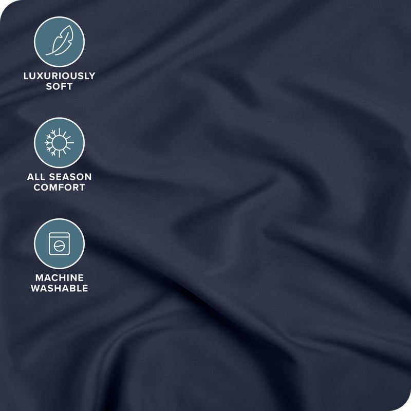 Bare Home Bare Home Fitted Bottom Sheet Twin Size - Premium 1800 Microfiber - Ultra-Soft Hotel Luxury - Deep Pocket - Durable and Long Lasting (Twin  Midnight Blue)  - Image 2