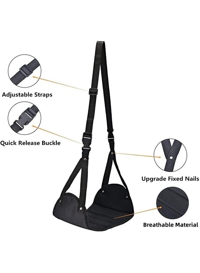 Ocean Airplane Footrest, Best Travel Foot Rest, Airplane Travel Accessories, No Clashing Foot Hammock & Portable Plane Leg Rest, Provides Relaxation and Comfortable for Long Flight, Black - Image 2