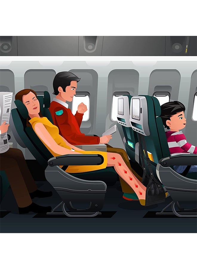 Ocean Airplane Footrest, Best Travel Foot Rest, Airplane Travel Accessories, No Clashing Foot Hammock & Portable Plane Leg Rest, Provides Relaxation and Comfortable for Long Flight, Black - Image 4