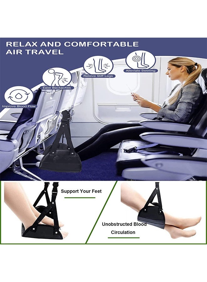 Ocean Airplane Footrest, Best Travel Foot Rest, Airplane Travel Accessories, No Clashing Foot Hammock & Portable Plane Leg Rest, Provides Relaxation and Comfortable for Long Flight, Black - Image 3