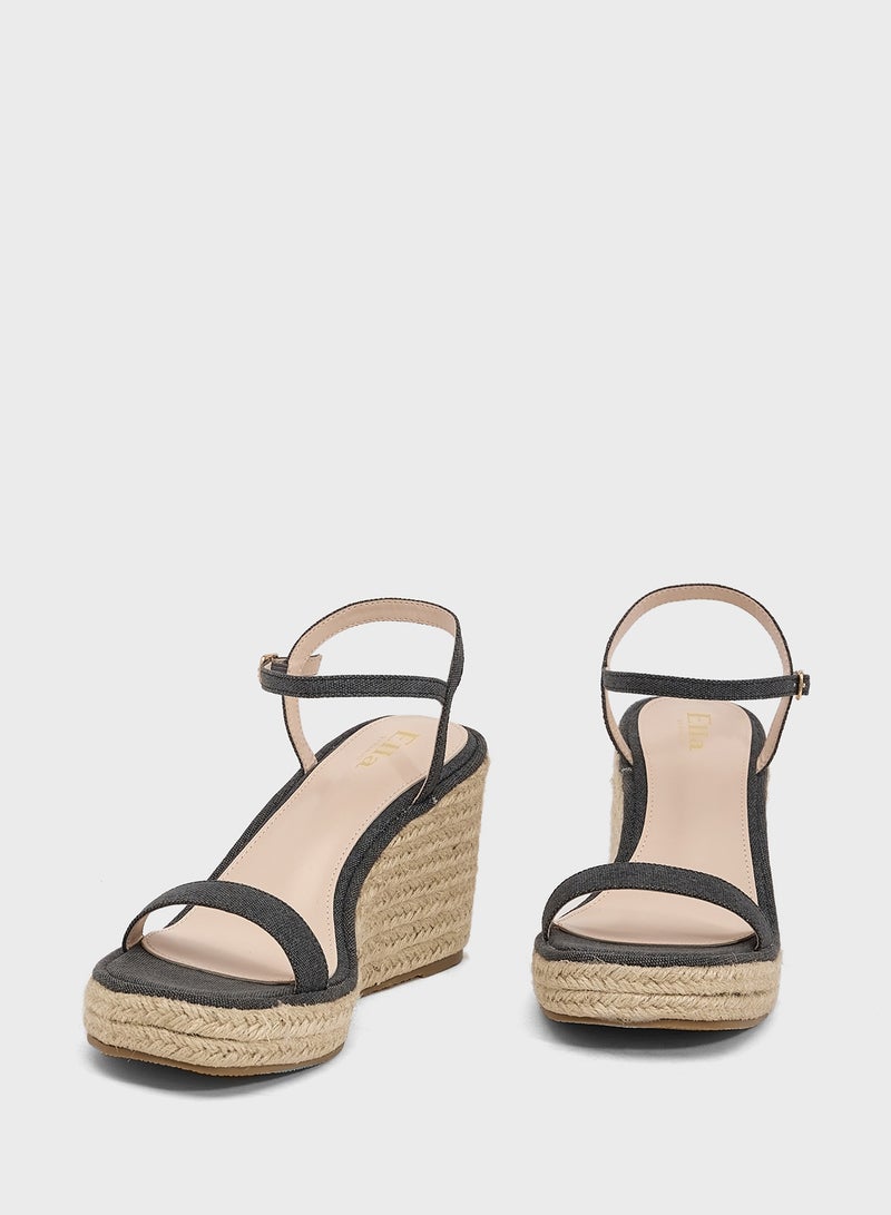 ELLA Ladies High Heel Wedge Sandal - Image 4