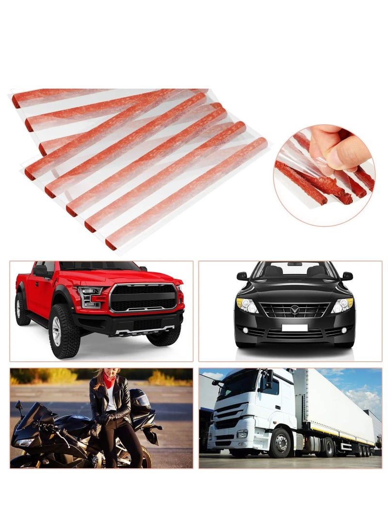 SYOSI 250 Pcs Brown Tire Repair Strings,Emergency Tubeless Tire Puncture Repair Strip Strings Kit, 100mm x 6 mm Automotive Tool Tire Repair Rubber Plugs for Tires Car, Bike, Wheelbarrow, Mower - Image 4