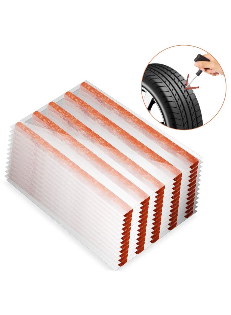 SYOSI 250 Pcs Brown Tire Repair Strings,Emergency Tubeless Tire Puncture Repair Strip Strings Kit, 100mm x 6 mm Automotive Tool Tire Repair Rubber Plugs for Tires Car, Bike, Wheelbarrow, Mower - Image 2