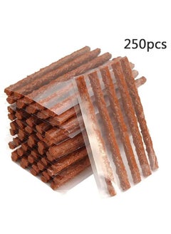 SYOSI 250 Pcs Brown Tire Repair Strings,Emergency Tubeless Tire Puncture Repair Strip Strings Kit, 100mm x 6 mm Automotive Tool Tire Repair Rubber Plugs for Tires Car, Bike, Wheelbarrow, Mower  - Image 1