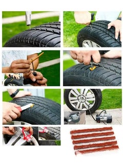 SYOSI 250 Pcs Brown Tire Repair Strings,Emergency Tubeless Tire Puncture Repair Strip Strings Kit, 100mm x 6 mm Automotive Tool Tire Repair Rubber Plugs for Tires Car, Bike, Wheelbarrow, Mower  - Image 3