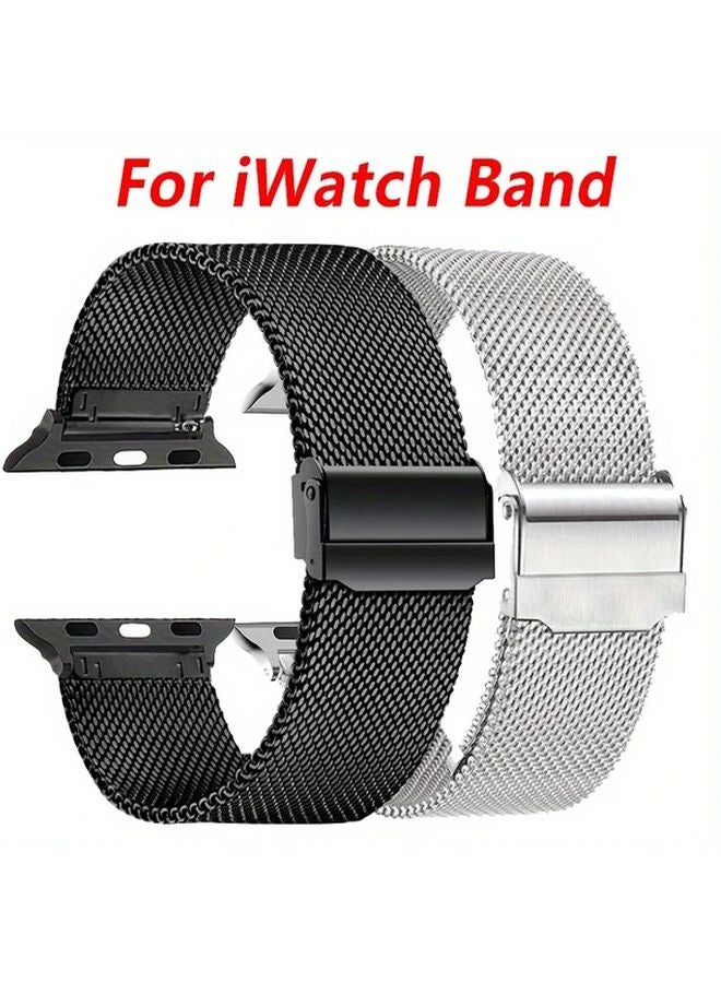 Milan Stainless Steel Mesh Watch Band 42 44 45 49mm For iWatch Quick Release Mens Women - Image 1