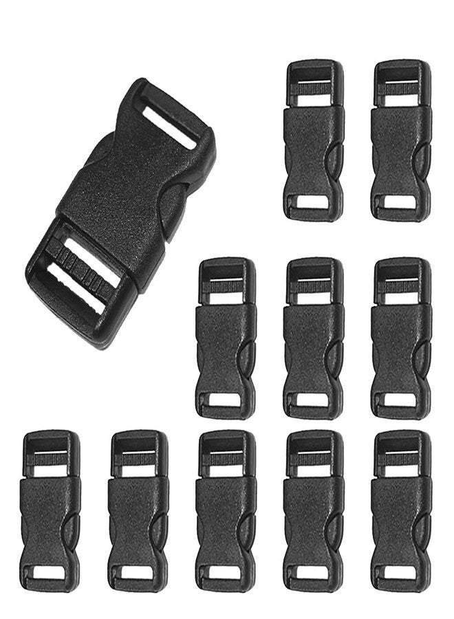CooBigo 10pcs 1/2"(12.5mm) Side Release Buckles Plastic Black Quick Adjustable Buckle For Backpack Strap DIY Pets Collar Accessory - Image 1
