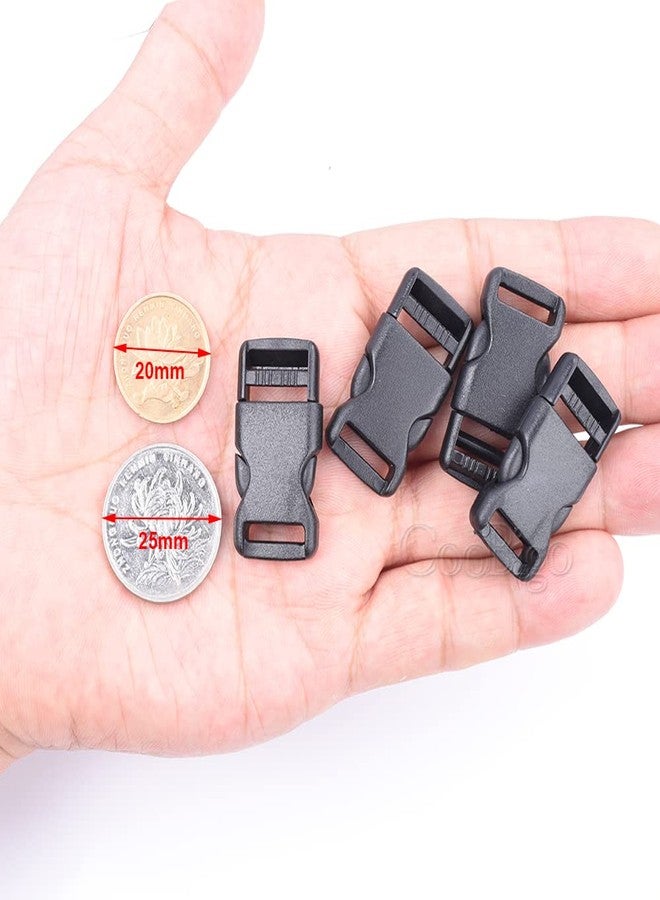 CooBigo 10pcs 1/2"(12.5mm) Side Release Buckles Plastic Black Quick Adjustable Buckle For Backpack Strap DIY Pets Collar Accessory - Image 3