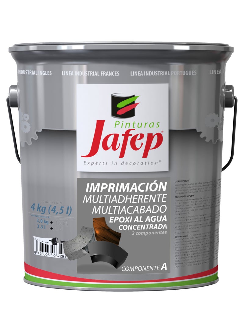 Jafep Epoxy Primer Concentrated Waterbased with Hardener - Fast Drying - Highly Resistant and Adhesive- Transparent - Image 1