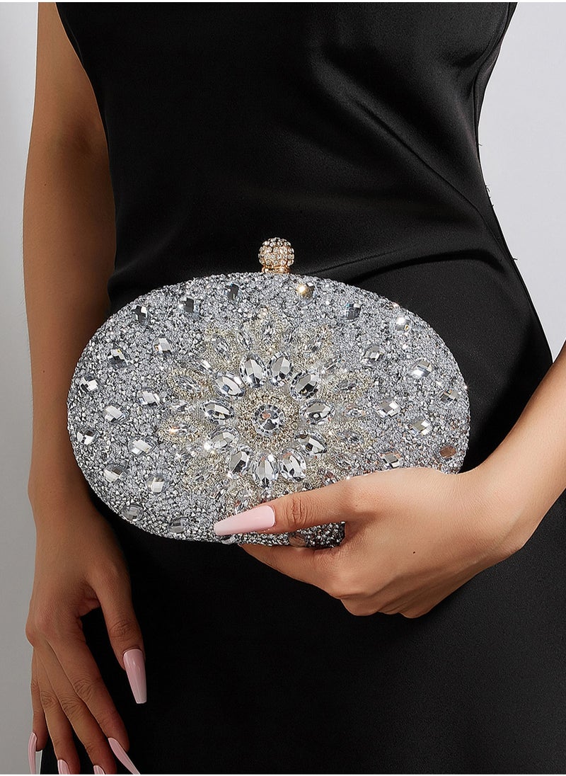 Generic - Glitter Handbag Glamorous Glitter Bling, Sequin, Luxury, Shiny Mini Rhinestone Decor Chain Box Bag Evening Bag, Dinner Bag Faux Pearl, Rhinestone, Flower, Crystal Decor For Party Girl, Woman, Bride Perfect For Party, Wedding, Prom, Dinner/Banquet, For Women - Image 1