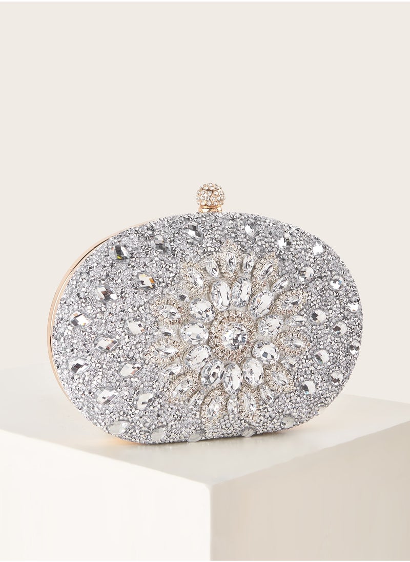Generic - Glitter Handbag Glamorous Glitter Bling, Sequin, Luxury, Shiny Mini Rhinestone Decor Chain Box Bag Evening Bag, Dinner Bag Faux Pearl, Rhinestone, Flower, Crystal Decor For Party Girl, Woman, Bride Perfect For Party, Wedding, Prom, Dinner/Banquet, For Women - Image 1