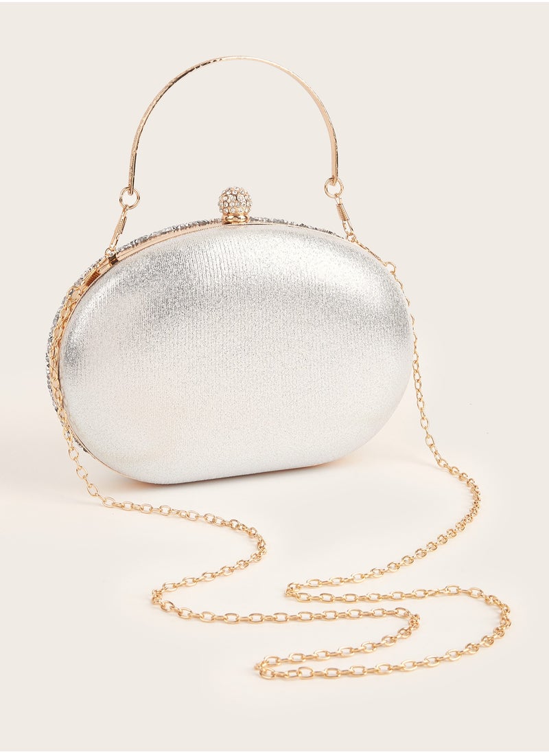 Generic - Glitter Handbag Glamorous Glitter Bling, Sequin, Luxury, Shiny Mini Rhinestone Decor Chain Box Bag Evening Bag, Dinner Bag Faux Pearl, Rhinestone, Flower, Crystal Decor For Party Girl, Woman, Bride Perfect For Party, Wedding, Prom, Dinner/Banquet, For Women - Image 1