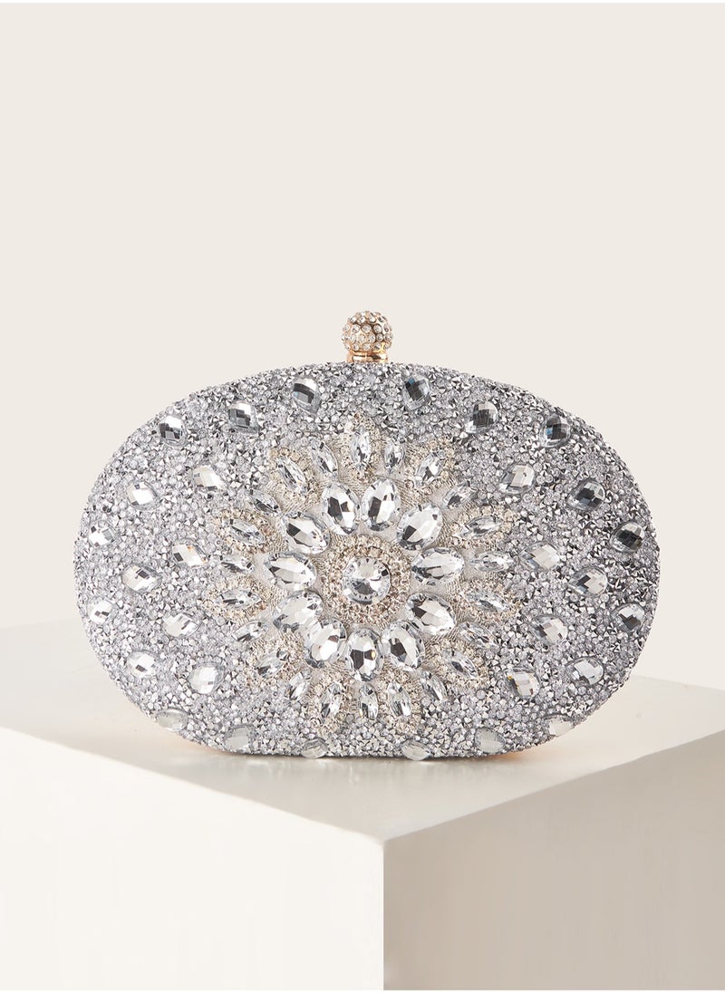 Generic - Glitter Handbag Glamorous Glitter Bling, Sequin, Luxury, Shiny Mini Rhinestone Decor Chain Box Bag Evening Bag, Dinner Bag Faux Pearl, Rhinestone, Flower, Crystal Decor For Party Girl, Woman, Bride Perfect For Party, Wedding, Prom, Dinner/Banquet, For Women - Image 1