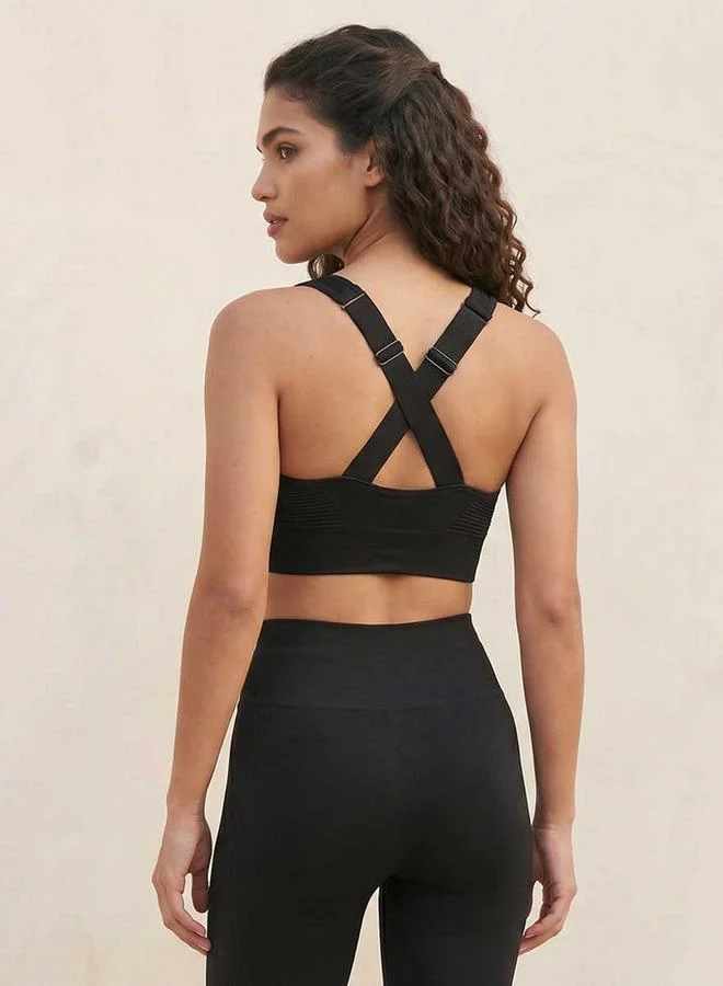 Splash Active BLACK Seamless 4 Way Stretch Sports Bra for Women | Best Price UAE