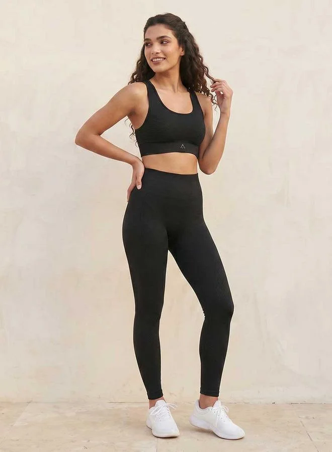 Splash Active BLACK Seamless 4 Way Stretch Sports Bra for Women | Best Price UAE