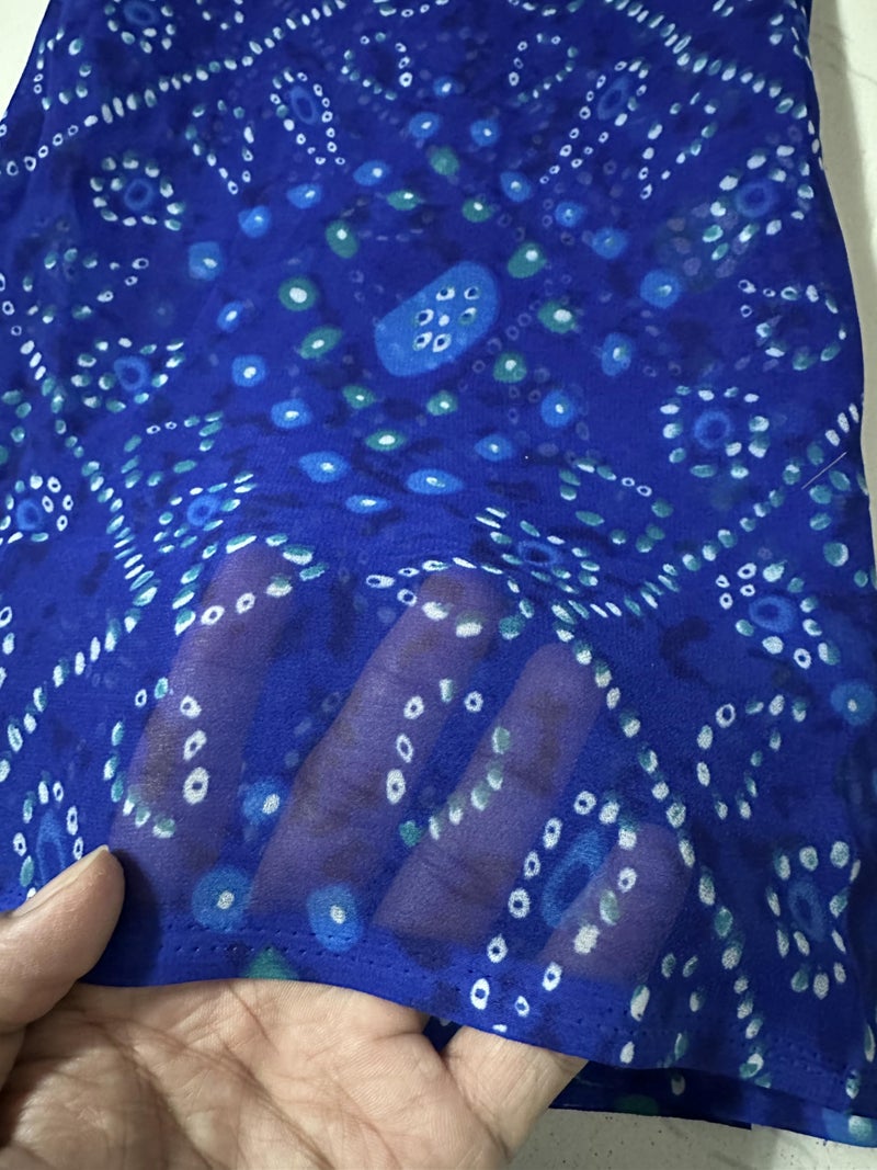 NK Textiles Bandhani Print Georgette Unstitched Fabric for Kurti, Gowns, Palazzo etc, 2.5 Meters, 3 Meters, 5 Meters, Premium Dress Making Material (5 Colors) - Image 4