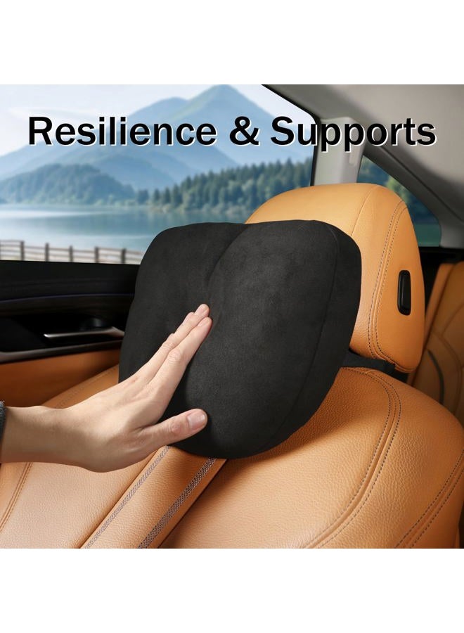 POKSRI car headrest Pillow Neck Head Rest for Driving seat,2 pcs Universal fit Support Vehicle Front Rear Cushion Seats,Breathable, Travel Lying Pillows (Black Color) - Image 3