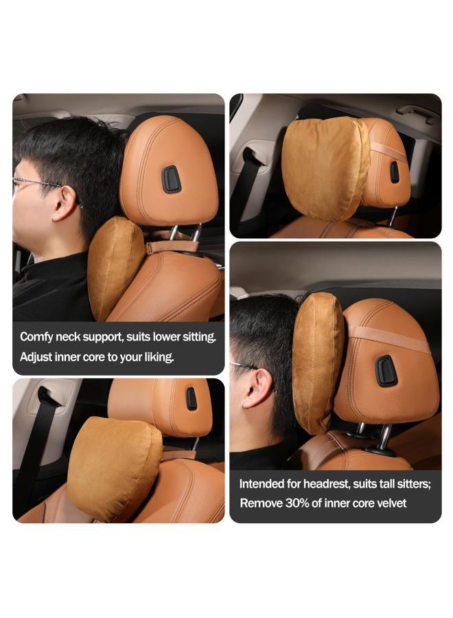 POKSRI car headrest Pillow Neck Head Rest for Driving seat,2 pcs Universal fit Support Vehicle Front Rear Cushion Seats,Breathable, Travel Lying Pillows (Black Color) - Image 4