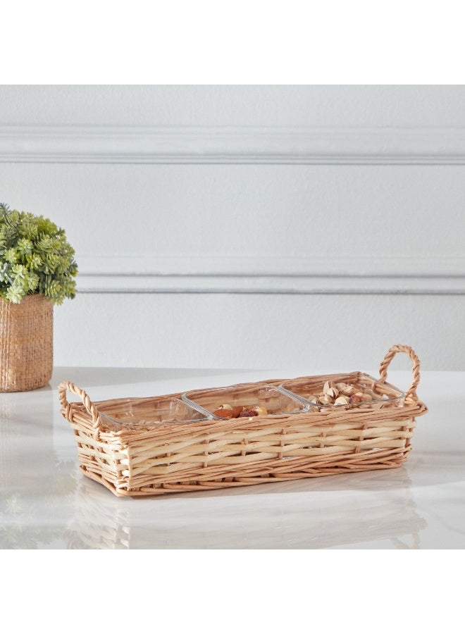 Home Box Minimalist 4-Piece Glass Snack Set 13.3x34.4x10.1 cm - Image 1