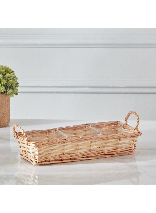 Home Box Minimalist 4-Piece Glass Snack Set 13.3x34.4x10.1 cm - Image 2