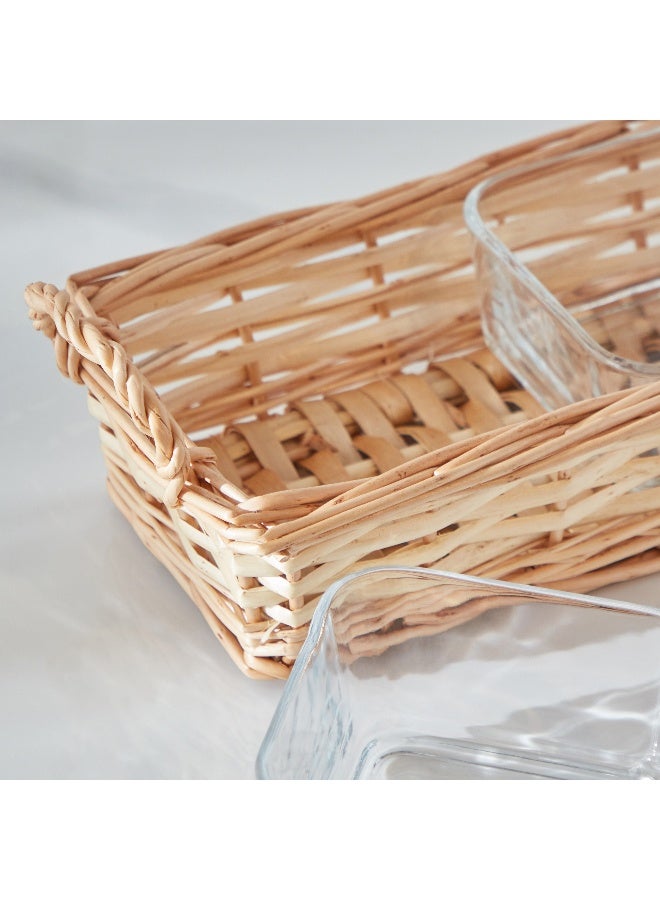 Home Box Minimalist 4-Piece Glass Snack Set 13.3x34.4x10.1 cm - Image 4