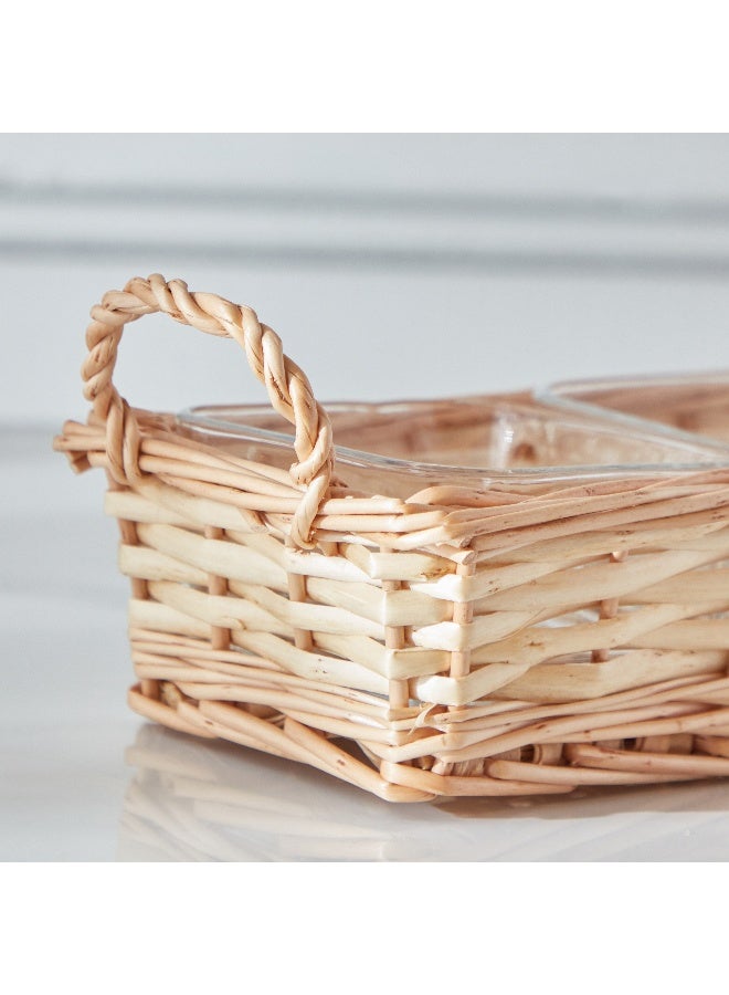 Home Box Minimalist 4-Piece Glass Snack Set 13.3x34.4x10.1 cm - Image 3