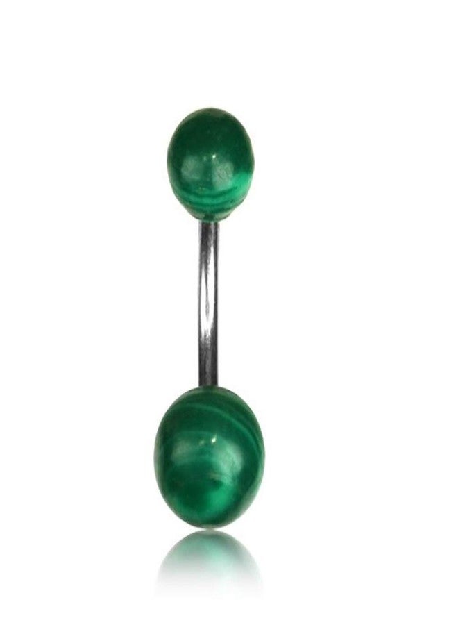 Earth Accessories Turquoise or Green Malachite Belly Button Ring Piercing for Women - Navel Belly Button Rings with Surgical Steel - Image 1