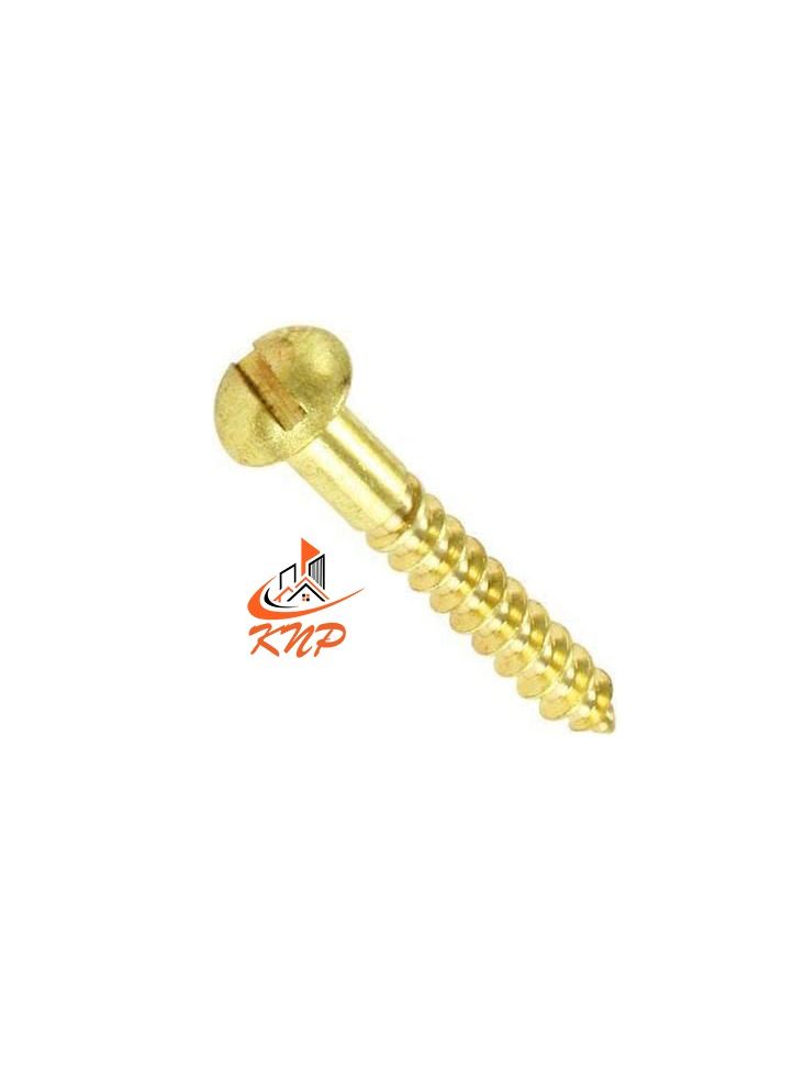 KNP Brass Slotted Round Head Screws - Pack of 200 (5/8" x 6g) - Image 1