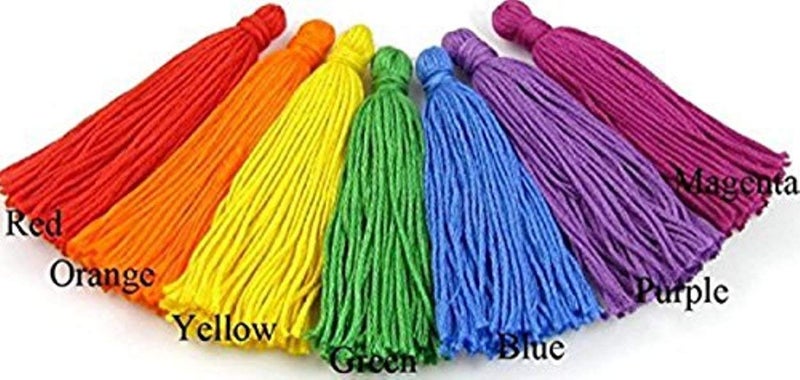 Lovely Arts Collection 50 Pieces Multicolor Big 5cm Cotton Thread Tassel Charms Jewelry Making Earring Findings Bracelet Pendant and Clothing Sewing Accessories - Image 1
