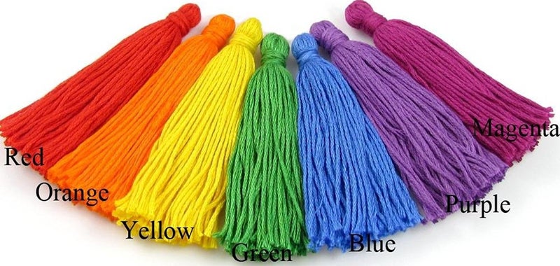 Lovely Arts Collection 50 Pieces Multicolor Big 5cm Cotton Thread Tassel Charms Jewelry Making Earring Findings Bracelet Pendant and Clothing Sewing Accessories - Image 2