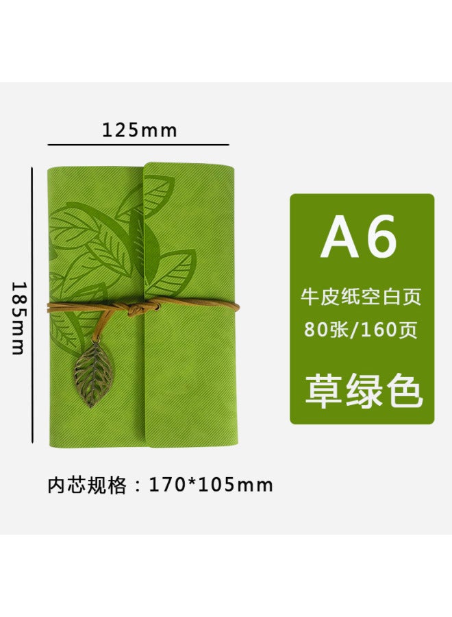 Bock A6 Leather Loose-leaf Notebook Leaf Notebook Strap Notepad Carry-on Travel Ledger Sub-business Record - Image 1