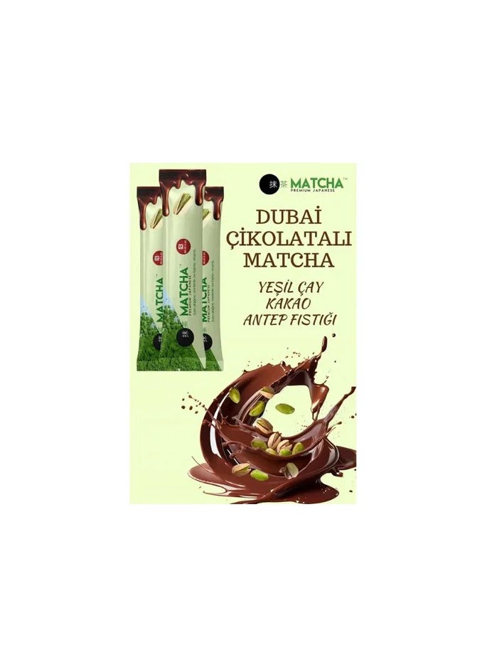 Matcha Premium Japanese Matcha Premium Japanese Detox Dubai Chocolate Matcha Cacao Pistachio 20 Sachets  - Image 2