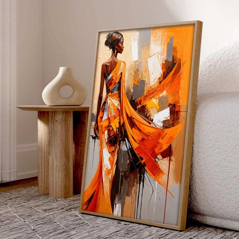 ماركتنا لوحة قماشية بتصميم امرأة مع برواز مجوف مقاس (60×90) قطعة واحدة - Image 2