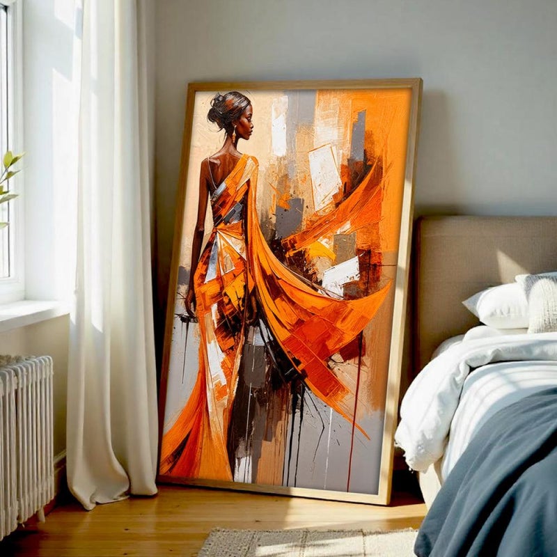 ماركتنا لوحة قماشية بتصميم امرأة مع برواز مجوف مقاس (60×90) قطعة واحدة - Image 3