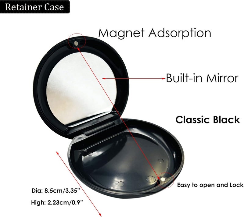 HRASY Orthodontic Retainer Case with 2 Pcs Aligner Removal Tool (Black & White) - Image 3