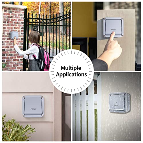 TOPENS TC148 Waterproof Wall Push Button Surface Mounted Wired Release Switch for Automatic Gate Opener, Door Access Control System and Doorbell System, Momentary Contact Switch for Outdoor Use - Image 2