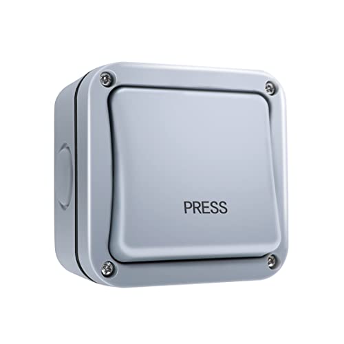 TOPENS TC148 Waterproof Wall Push Button Surface Mounted Wired Release Switch for Automatic Gate Opener, Door Access Control System and Doorbell System, Momentary Contact Switch for Outdoor Use - Image 1