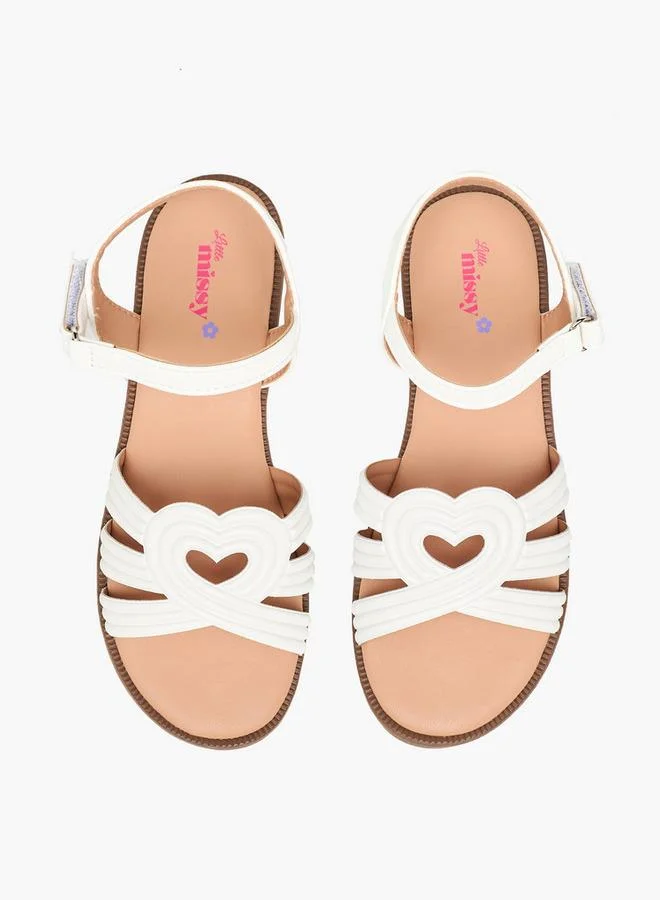 Little Missy WHITE Girls Hook & Loop Sandals for Women | Best Price UAE