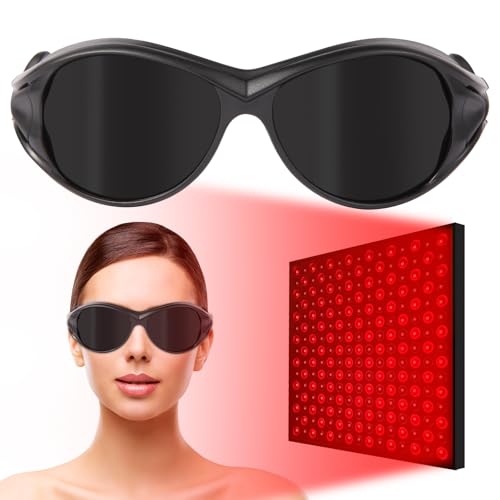 FreeMascot Red Light Therapy Glasses, Laser Safety Glasses IPL 200-2000nm, Eyes Protection for Tanning Goggles and Red Light Therapy - Image 1