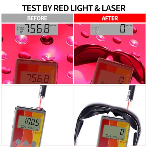 FreeMascot Red Light Therapy Glasses, Laser Safety Glasses IPL 200-2000nm, Eyes Protection for Tanning Goggles and Red Light Therapy - Image 5