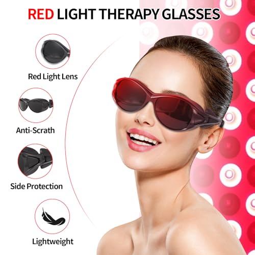 FreeMascot Red Light Therapy Glasses, Laser Safety Glasses IPL 200-2000nm, Eyes Protection for Tanning Goggles and Red Light Therapy - Image 3