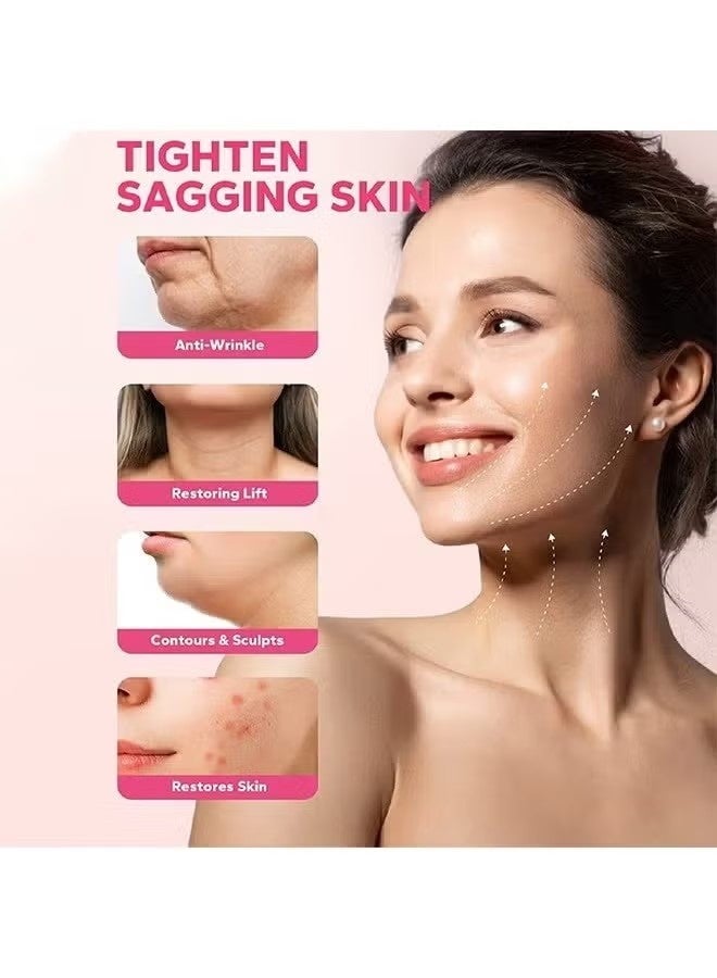 YURHERSU قناع الكولاجين الهيدروجيل المضاد للخط المضاد للحرف V من 3 قطع ، قناع رفع الوجه الأحمر على شكل حرف V ، شد الوجه ، تشكيل رفع الأذن الصغير على شكل حرف V ، قناع رفع الأذن - Image 3