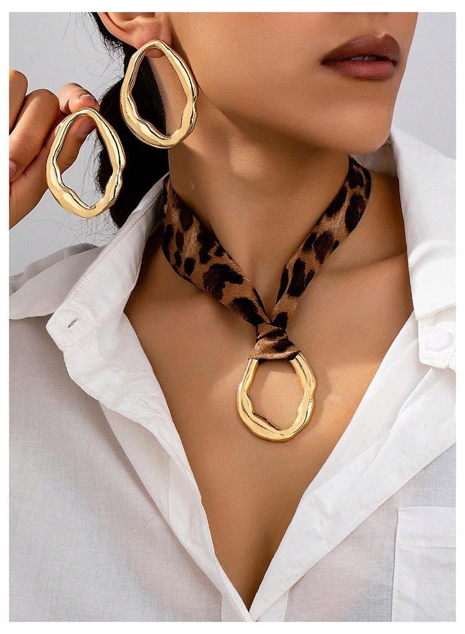 MakeMeChic Women's 3 Piece Jewelry Set Leopard Print Necklace Metal Dangle Earrings Jewelry Multicolor One-Size - Image 5
