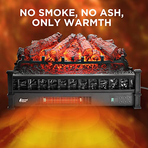 TURBRO Eternal Flame 26-Inch Infrared Quartz Electric Fireplace Log Heater, Realistic Pinewood Logs, Adjustable Flame Colors, Remote Control, Thermostat, Timer, EF26-PB, 1500W - Image 3