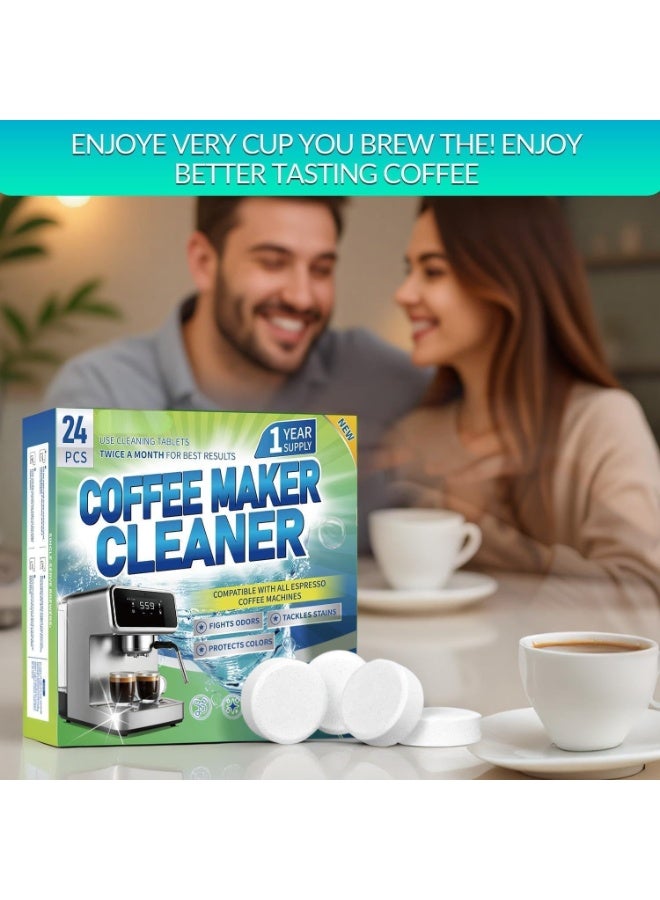 24 Count Coffee Machine Cleaning Products – Descaler & Deodorizer for All Coffee Makers and Espresso Machines, Individually Wrapped - Image 2