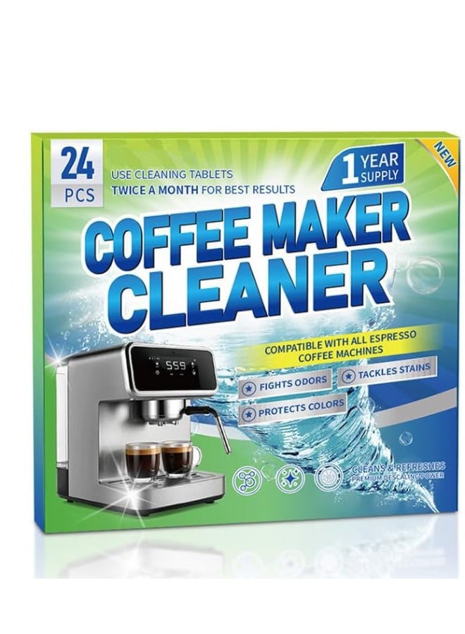 24 Count Coffee Machine Cleaning Products – Descaler & Deodorizer for All Coffee Makers and Espresso Machines, Individually Wrapped - Image 1