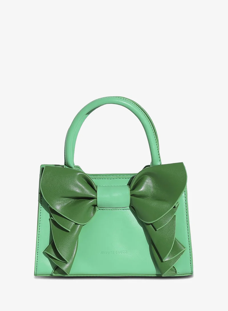 صوص هاوت حقيبة يد صغيرة بفيونكة - أخضر