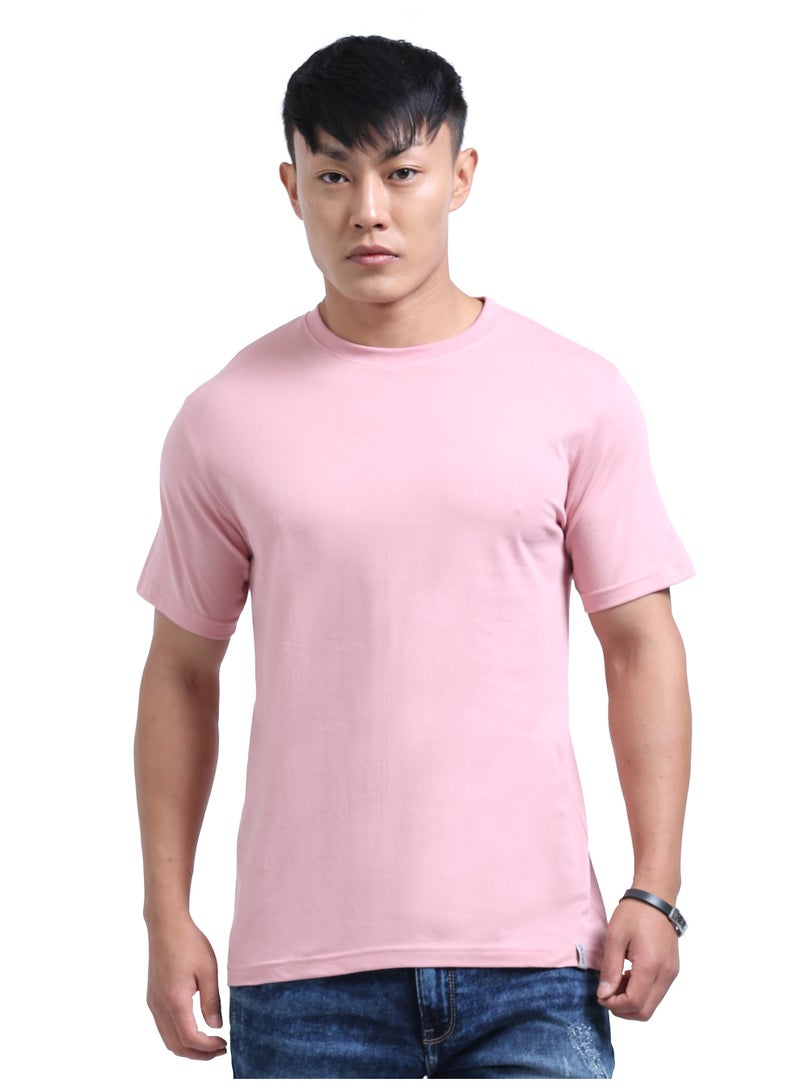 DUJE Men's Daily Wear T-Shirt | Pastel Red|100% Combed Cotton | Breathable Bio-Wash Fabric | Sweat-Absorbing, Anti-Bacterial & Odour-Free - Image 1