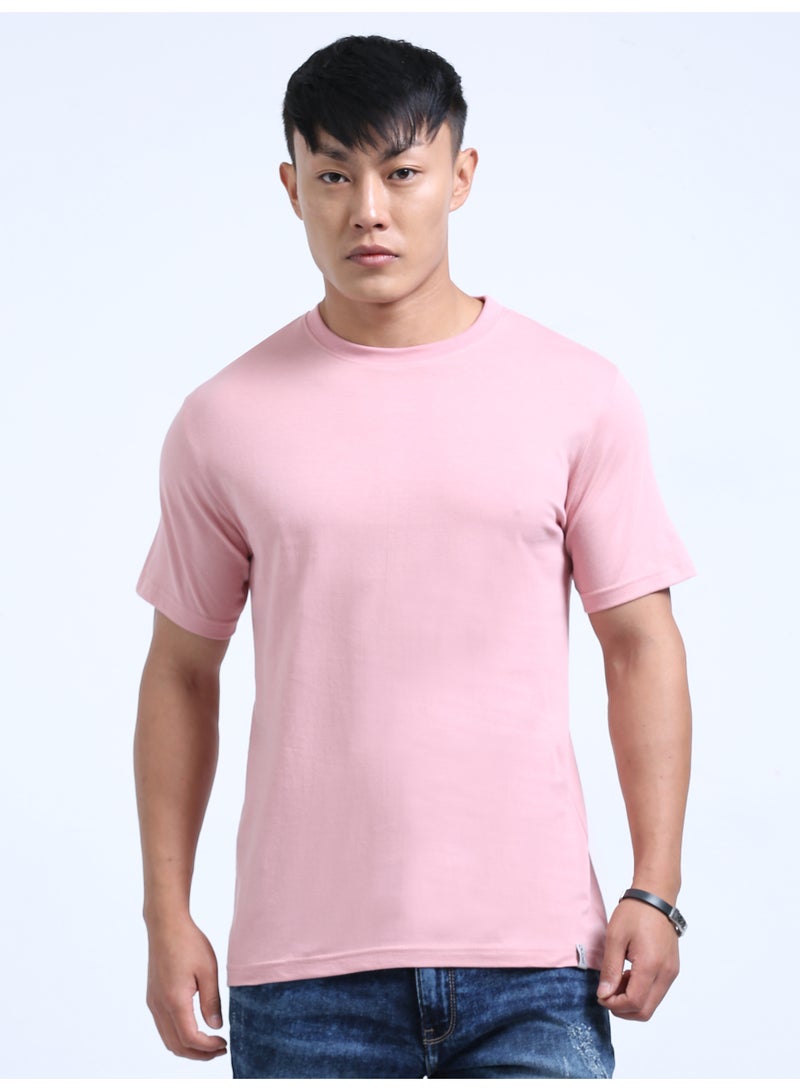 DUJE Men's Daily Wear T-Shirt | Pastel Red|100% Combed Cotton | Breathable Bio-Wash Fabric | Sweat-Absorbing, Anti-Bacterial & Odour-Free - Image 2